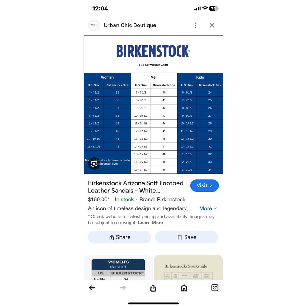 Birkenstock Sandals Women 6- 6.5 / EU 37 Arizona Birko-Flor Gold Slides 4011 - Picture 11 of 11
